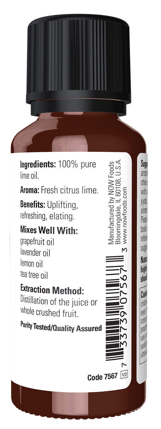 NOW Essential Oils, Lime Oil, Undiluted, Steam Distilled, 1 fl. oz