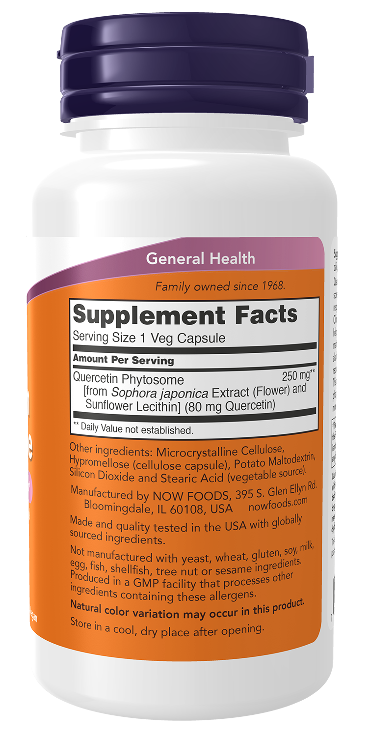 NOW Supplements, Quercetin Phytosome 250 mg, 90 Veg Caps
