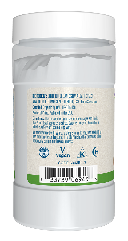 NOW BetterStevia® Organic Zero-Calorie Extract Powder, 4 oz