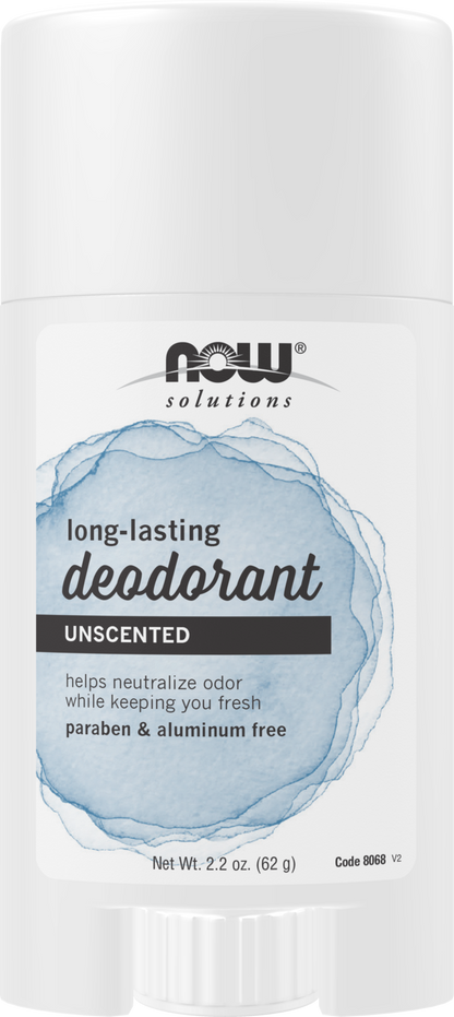 NOW Solutions, Long Lasting Deodorant, Unscented, 2.2 oz