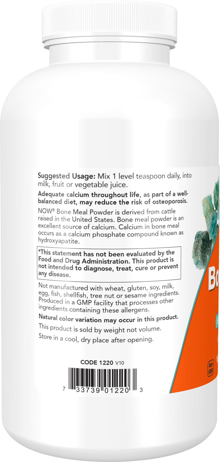NOW Supplements, Bone Meal Powder, Calcium Carbonate & Magnesium, 1 lb