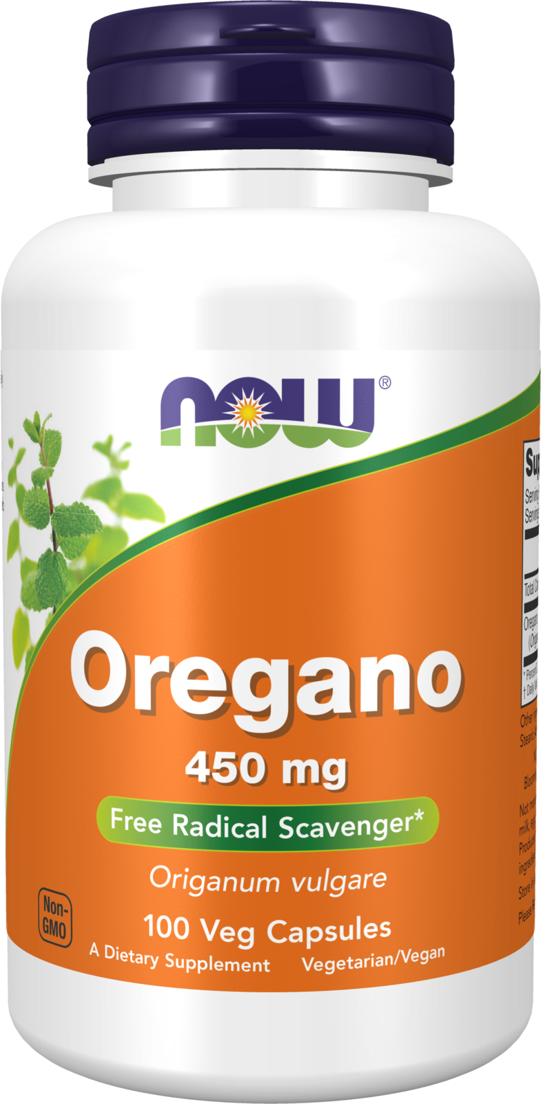 NOW Supplements, Oregano 450 mg, Free Radical Scavenger*, 100 Veg Caps