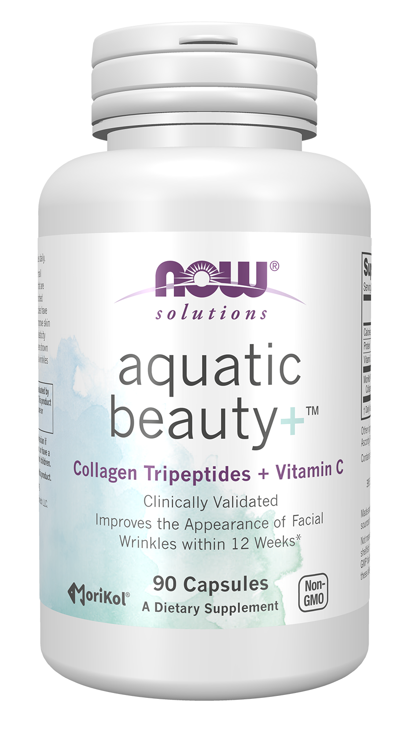 NOW Solutions, Aquatic Beauty+™, Marine Collagen and Vitamin C, 90 Caps