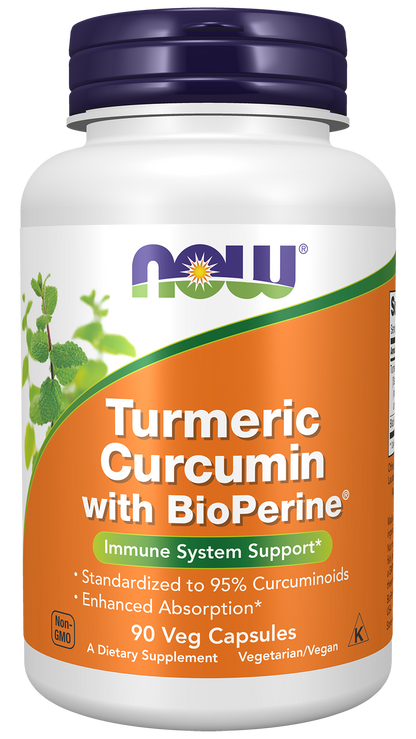 NOW Supplements, Turmeric Curcumin with BioPerine, 90 Veg Caps