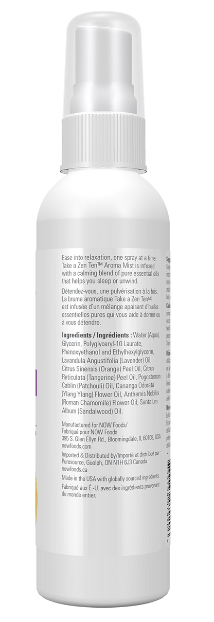NOW Essential Oils, Take A Zen Ten™ Relaxing Aroma Pillow Mist, 4 fl. oz