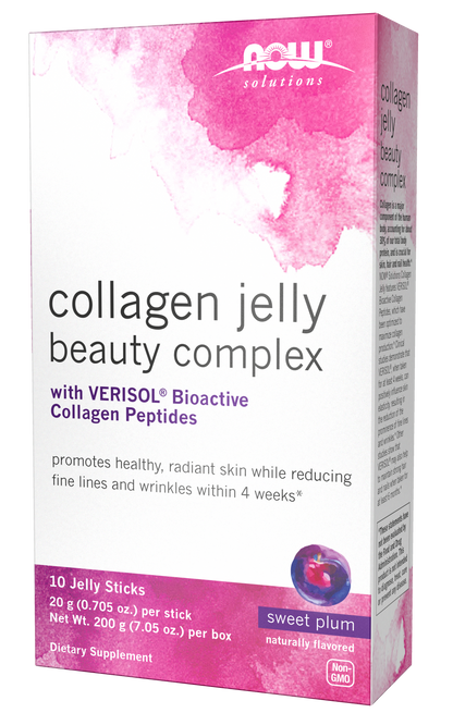 NOW Solutions, Collagen Jelly Beauty Complex, Plum, 10 Jelly Sticks