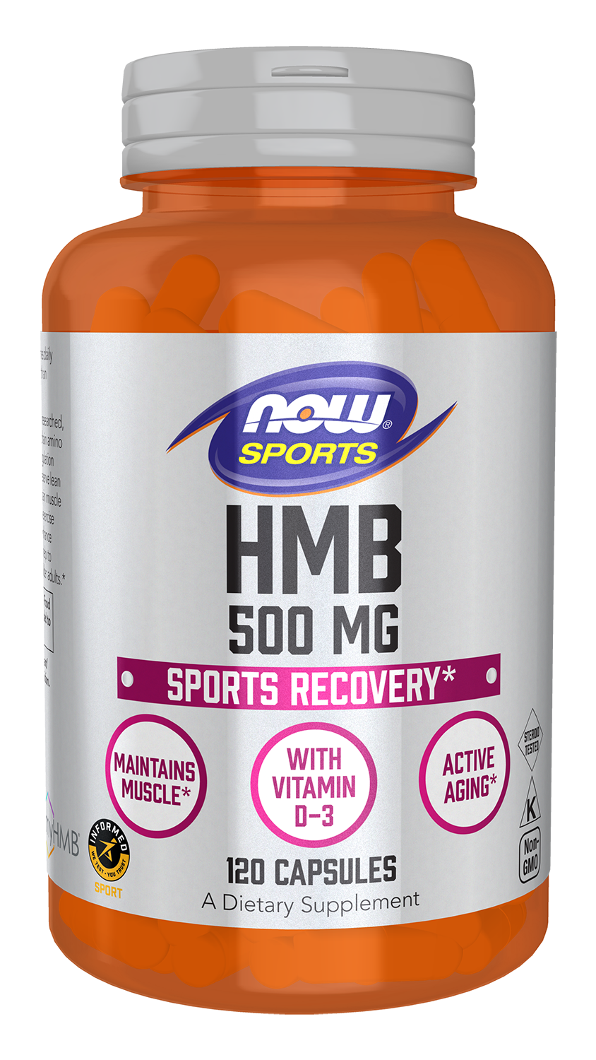 NOW Sports, HMB (β-Hydroxy β-Methylbutyrate) 500 mg, 120 Veg Caps