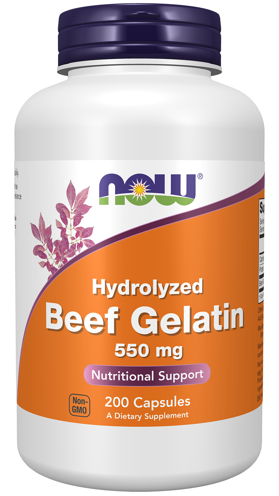 NOW Supplements, Beef Gelatin 550 mg, Hydrolyzed, 200 Caps