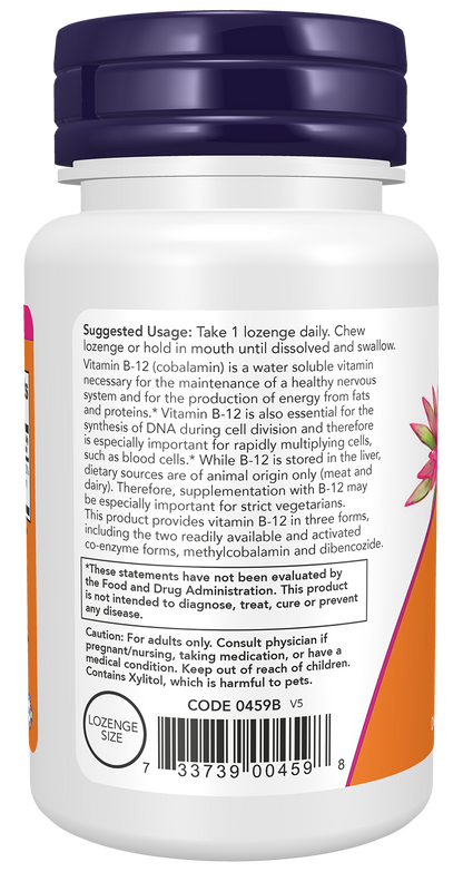 NOW Supplements, B-12 2,000 mcg, Energy Production*, 100 Lozenges