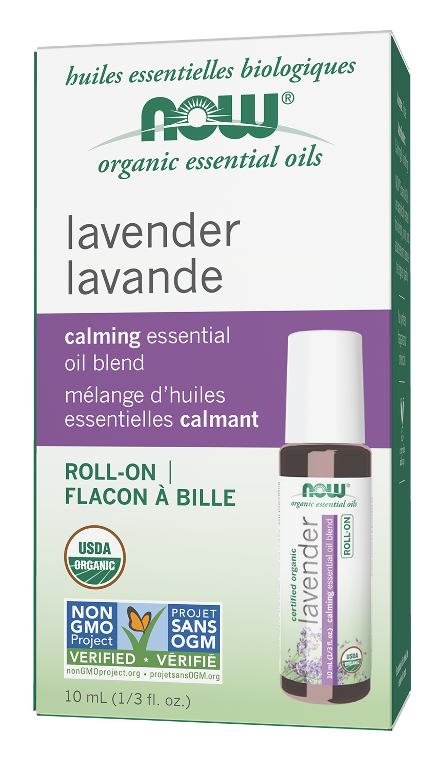 NOW Essential Oils, Organic Lavender Calming Roll-On, 10 mL