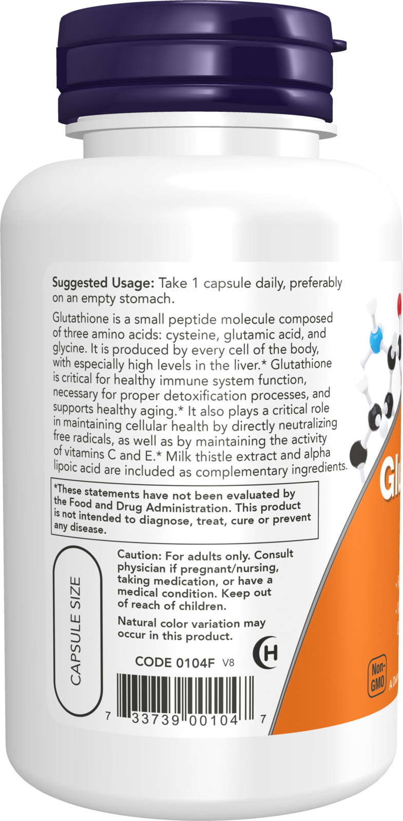 NOW Supplements, Glutathione 500 mg, Detoxification Support*, 60 Veg Caps
