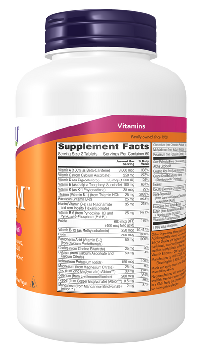 NOW Supplements, ADAM™ Men's Multivitamin, 120 Tabs