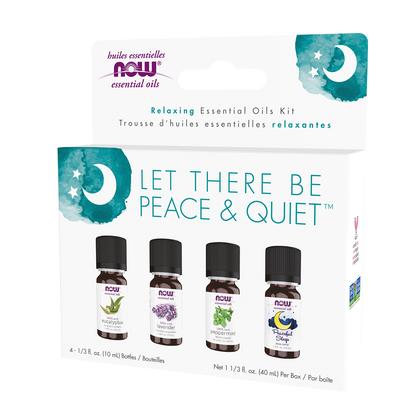 NOW Essential Oils, Let There Be Peace & Quiet Aromatherapy Kit, 4x 10 mL