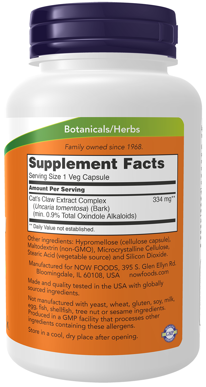NOW Supplements, Cat's Claw Extract, 120 Veg Caps