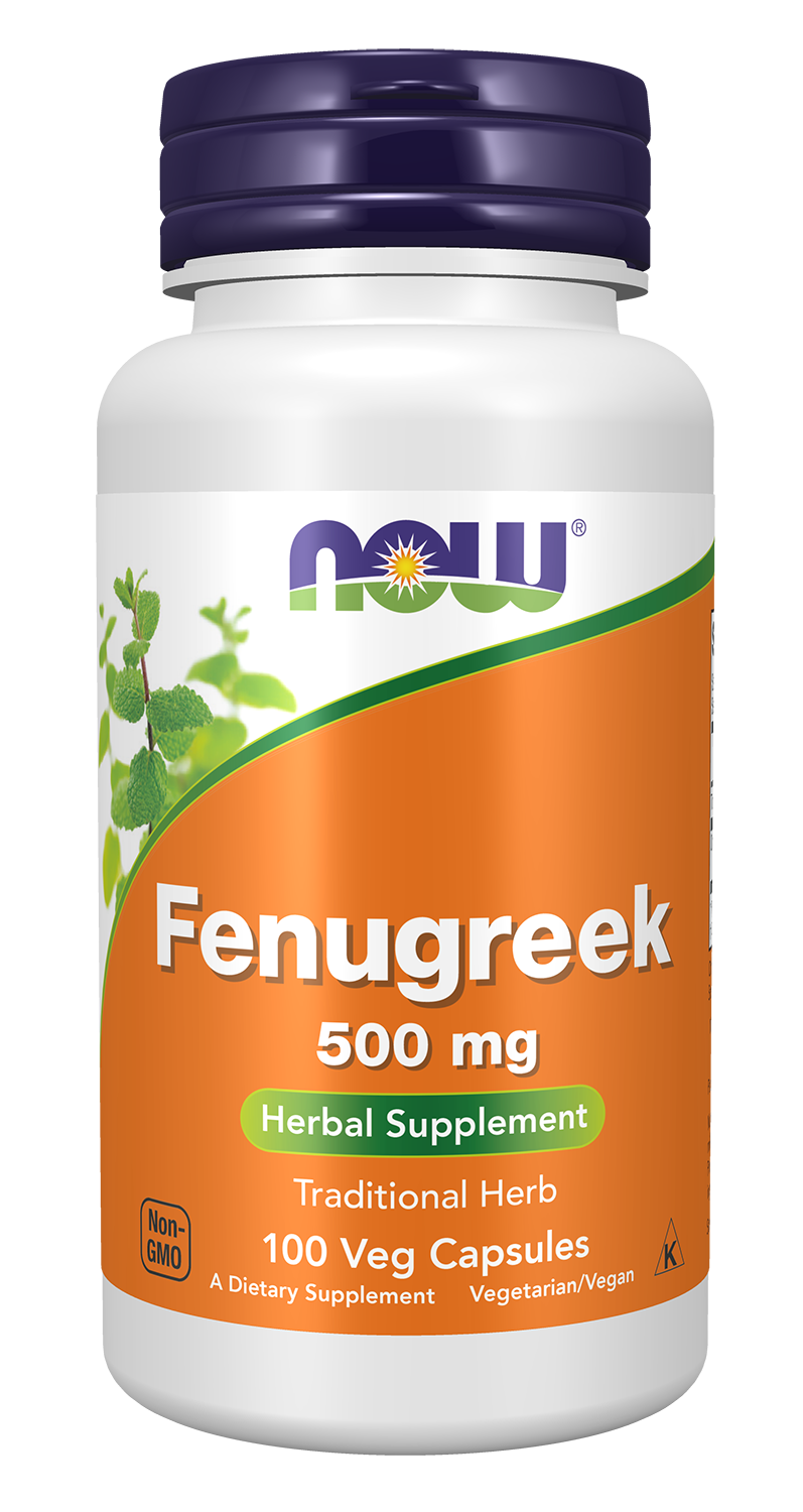 NOW Supplements, Fenugreek 500 mg, Herbal Supplement, 100 Veg Caps