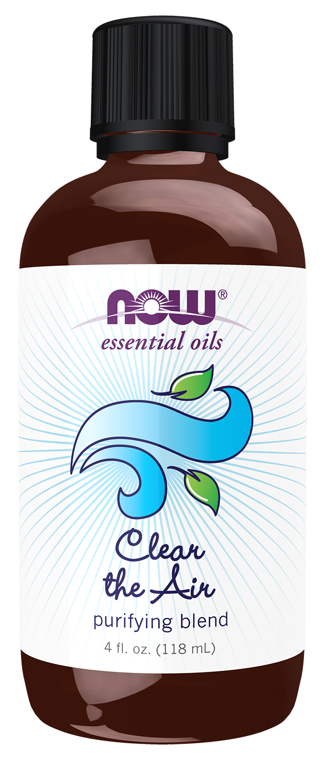 NOW Essential Oils, Clear the Air Oil Blend, Minty & Purifying, 4 fl. oz