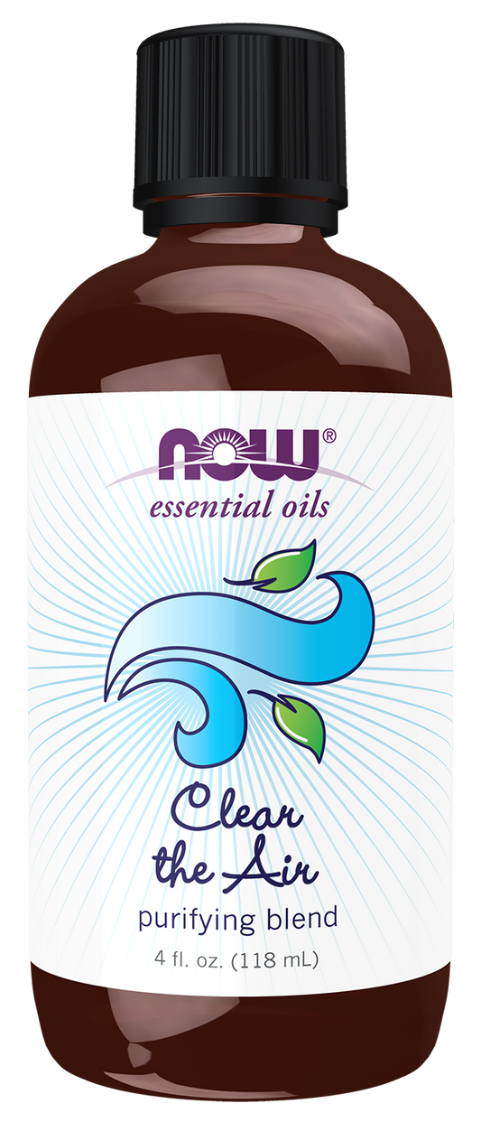 NOW Essential Oils, Clear the Air Oil Blend, Minty & Purifying, 4 fl. oz