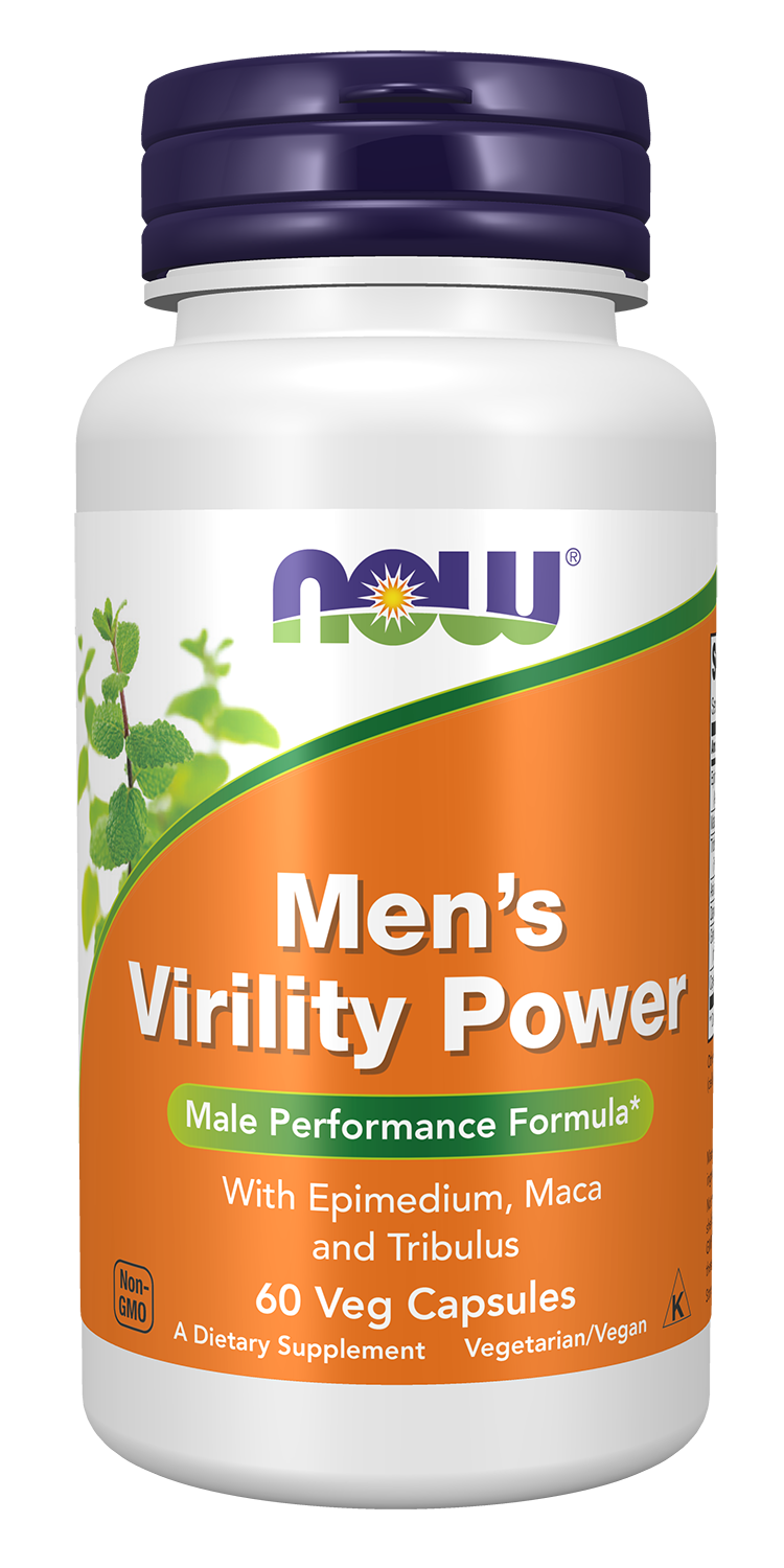 NOW Supplements, Men's Virility Power, Featuring Epimedium or "Horny Goat Weed", Muira Puama, Maca and Tribulus, 60 Veg Capsules
