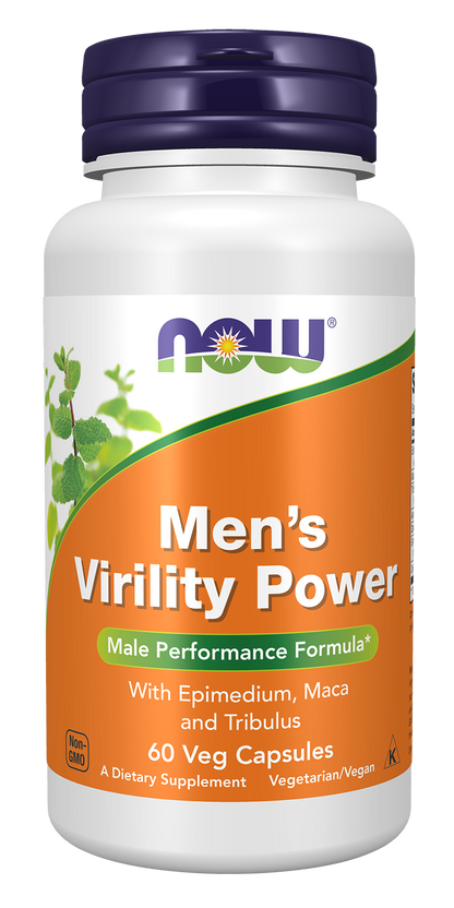 NOW Supplements, Men's Virility Power, Featuring Epimedium or "Horny Goat Weed", Muira Puama, Maca and Tribulus, 60 Veg Capsules