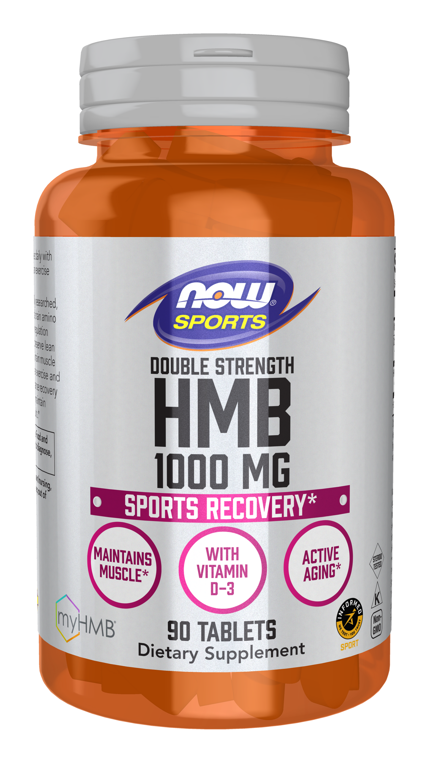 NOW Sports, HMB (β-Hydroxy β-Methylbutyrate) 1,000 mg, 90 Tabs