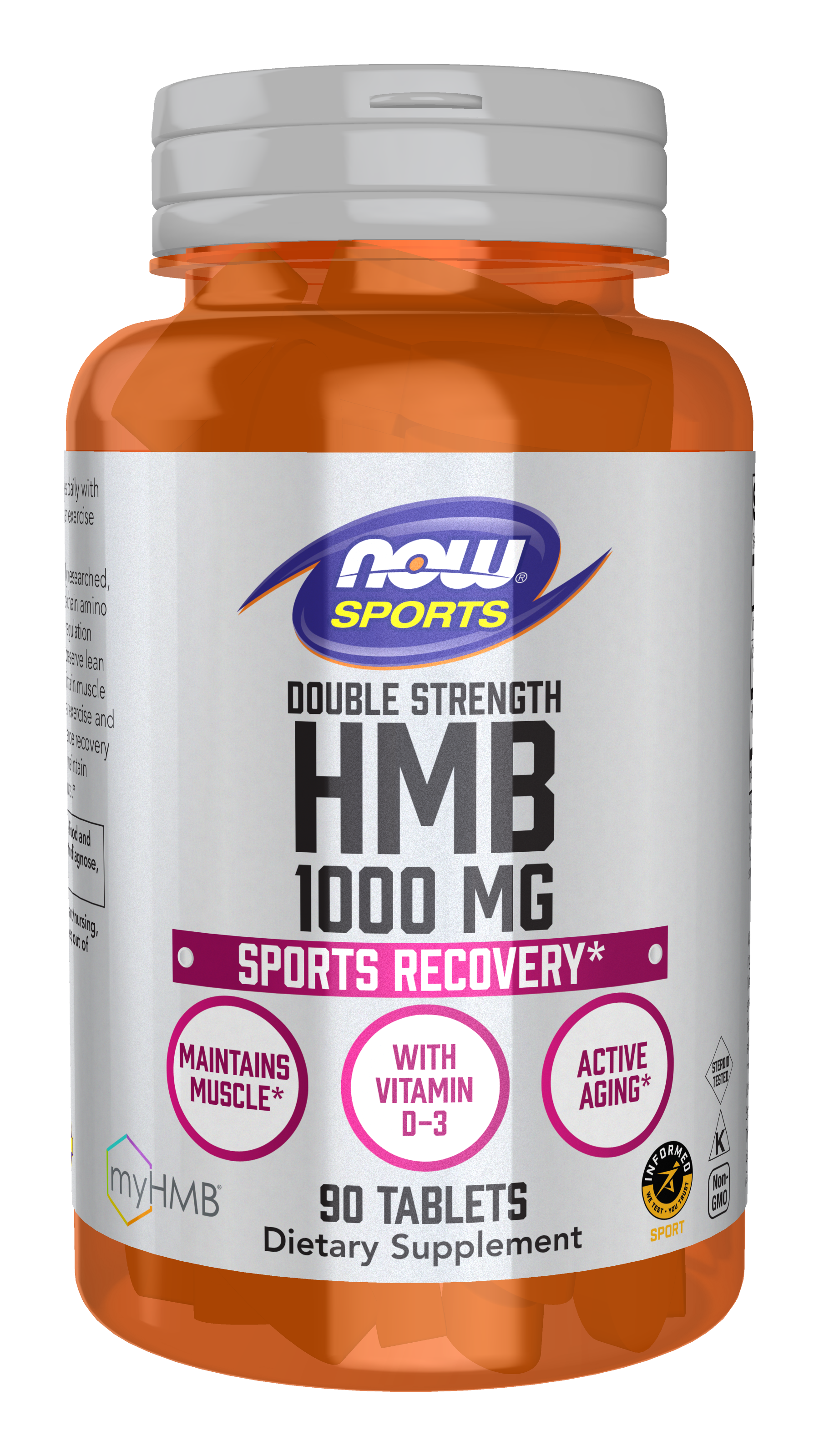 NOW Sports, HMB (β-Hydroxy β-Methylbutyrate) 1,000 mg, 90 Tabs