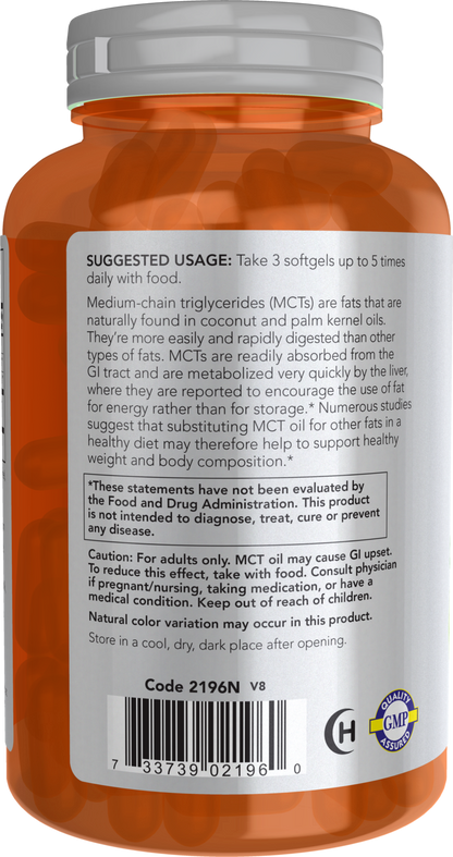 NOW Sports, MCT Oil 1,000 mg, Weight Management*, 150 Softgels