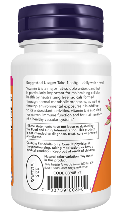 NOW Supplements, Vitamin E-400 IU Mixed Tocopherols, 50 Softgels