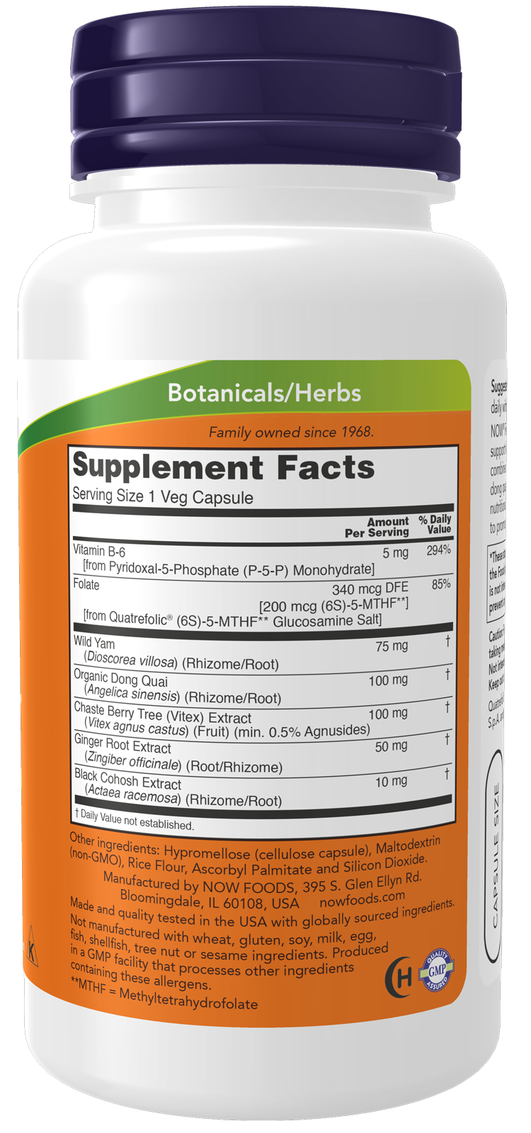 NOW Supplements, Female Balance™ w/ Wild Yam, Vitex, Dong Quai, 90 Veg Caps