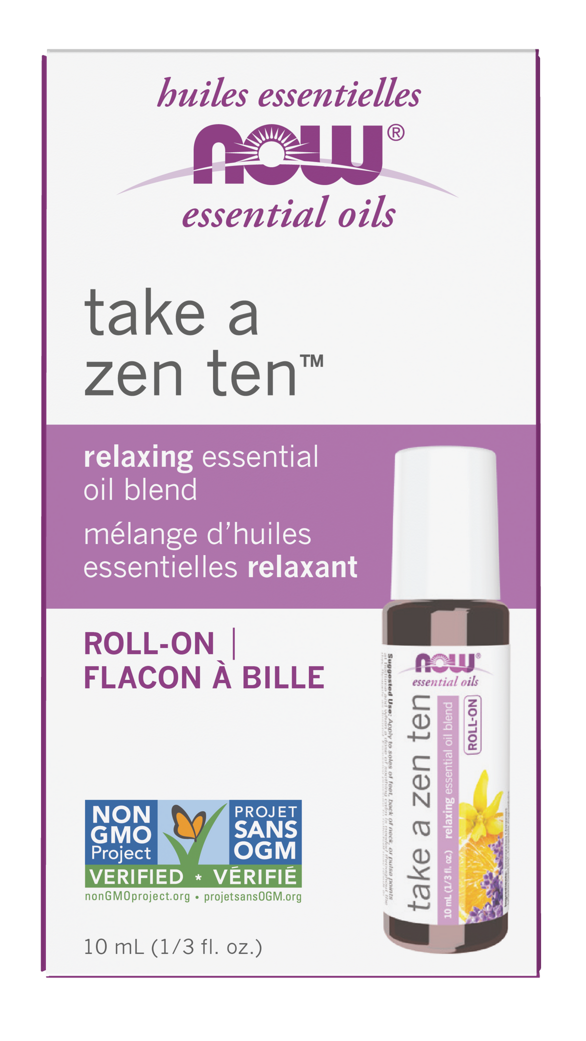 NOW Essential Oils, Take A Zen Ten™  Relaxing Roll On, 10 mL