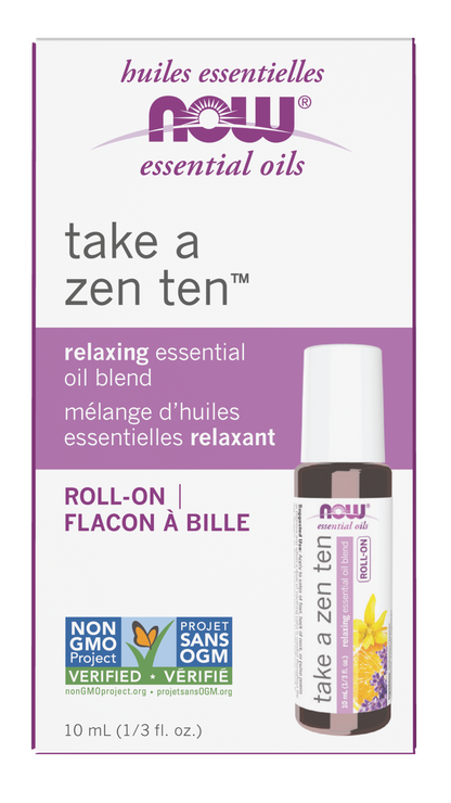 NOW Essential Oils, Take A Zen Ten™  Relaxing Roll On, 10 mL