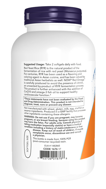NOW Supplements, Red Omega™ with CoQ10, Omega-3 Fish Oil, 180 Softgels