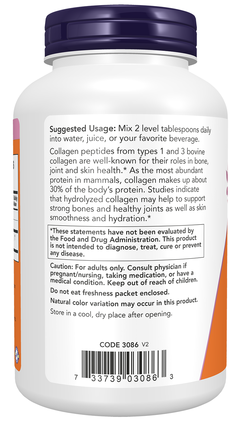 NOW Supplements, Collagen Peptides Powder, Joint and Bone Health*, 8 oz