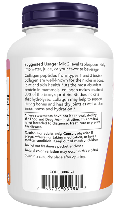 NOW Supplements, Collagen Peptides Powder, Joint and Bone Health*, 8 oz