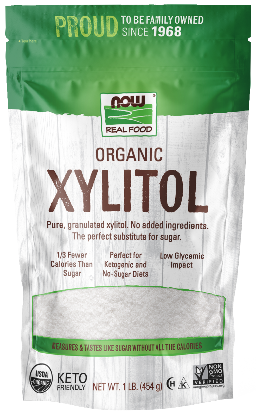 NOW Foods, Organic Xylitol, No Added Ingredients, 1 lb