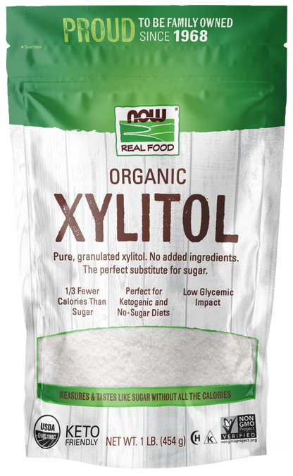 NOW Foods, Organic Xylitol, No Added Ingredients, 1 lb