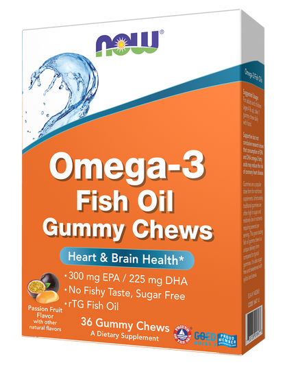 NOW Supplements, Omega-3 Fish Oil Gummy Chews, 36 Gummy Chews