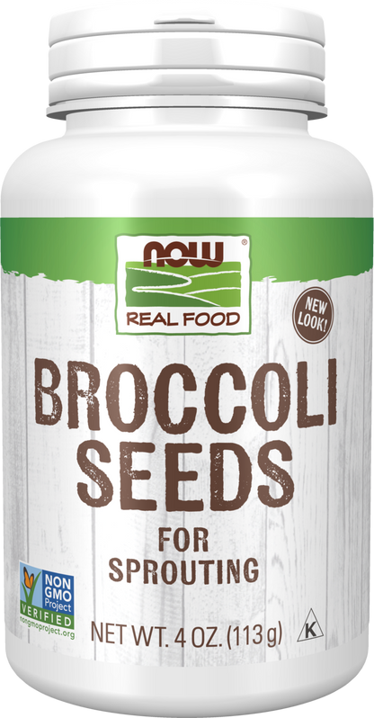 NOW Foods, Broccoli Seeds For Sprouting, Non-GMO Project Verified, 4 oz