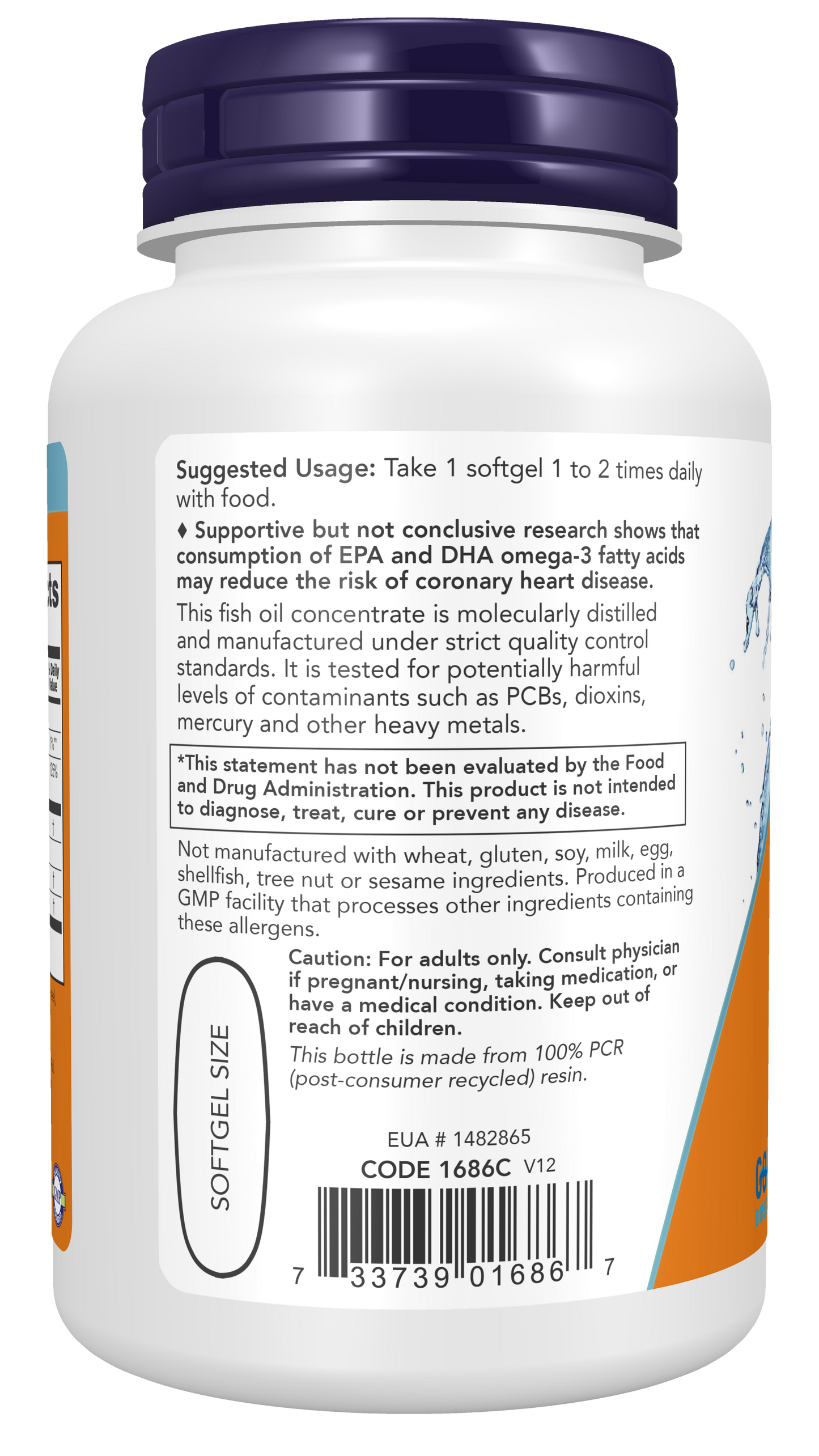 NOW Supplements, Tri-3D Omega™, Triglyceride Form of Fish Oil, 90 Softgels