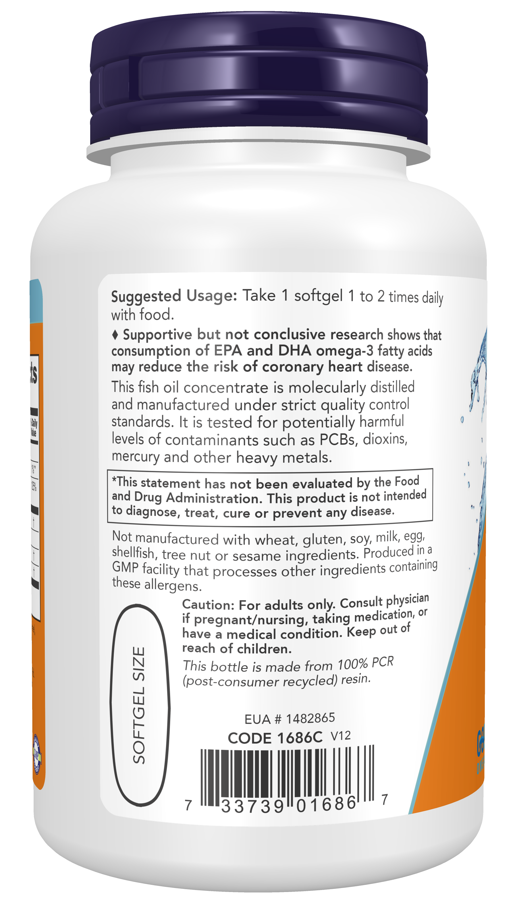 NOW Supplements, Tri-3D Omega™, Triglyceride Form of Fish Oil, 90 Softgels