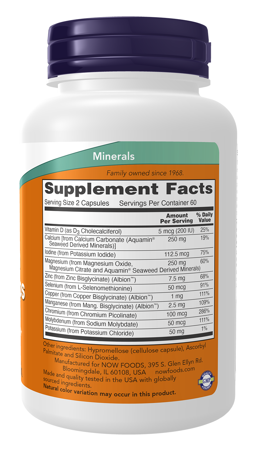 NOW Supplements, Full Spectrum Mineral Caps, Multi Minerals, 120 Veg Caps