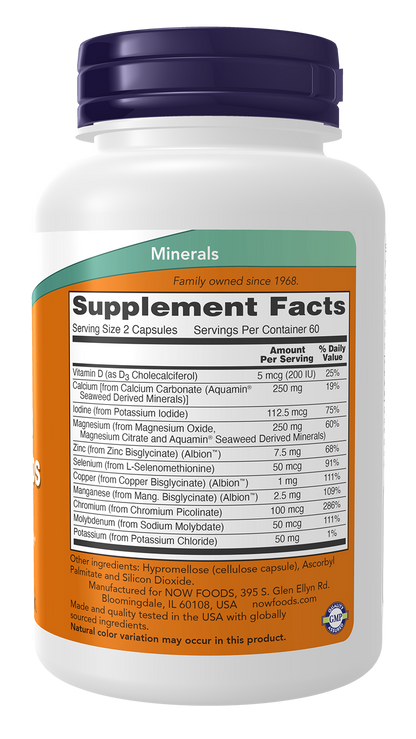 NOW Supplements, Full Spectrum Mineral Caps, Multi Minerals, 120 Veg Caps