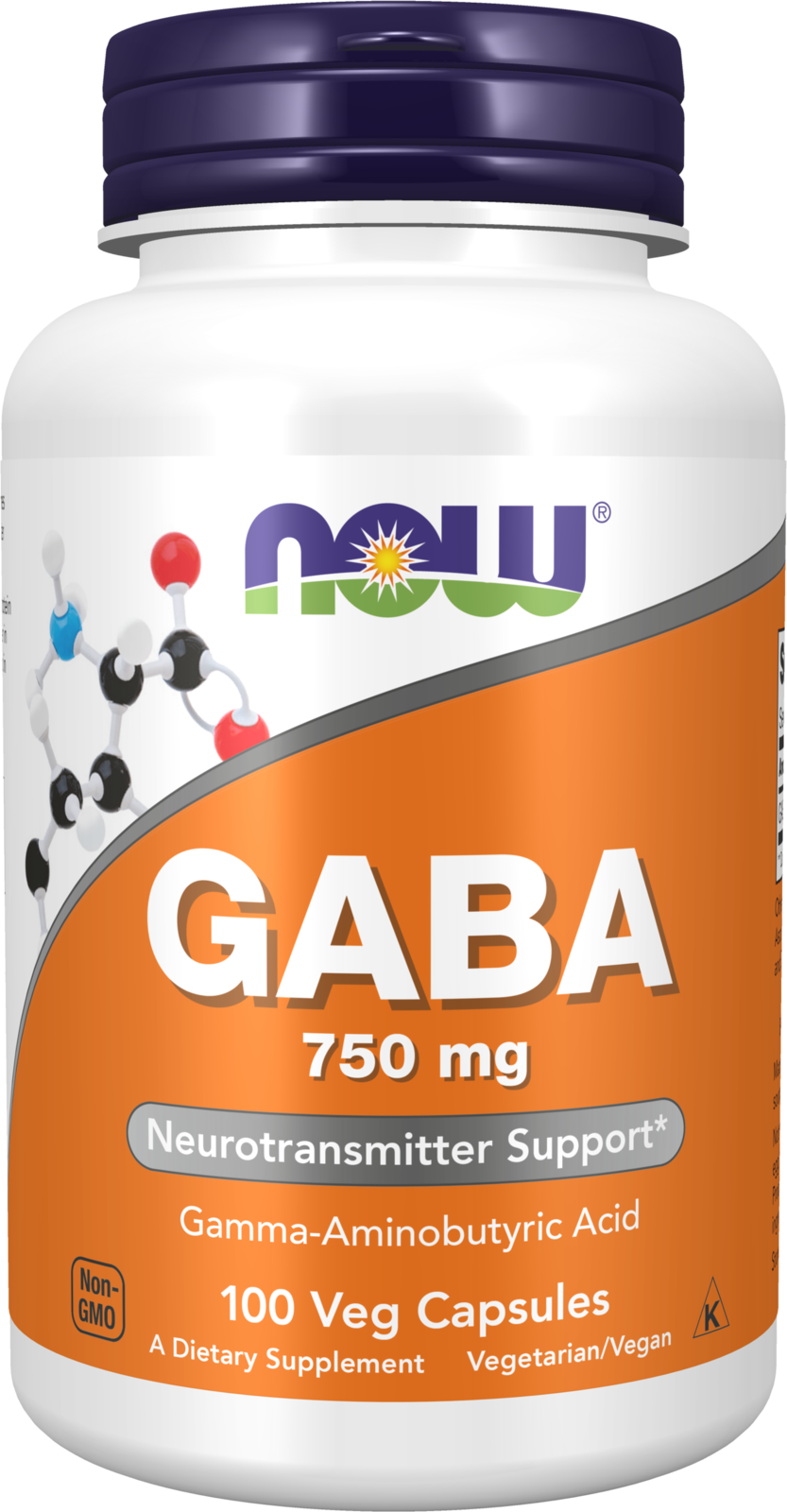 NOW Supplements, GABA 750mg, Cognitive Support*, 100 Veg Caps