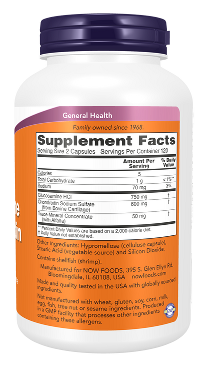 NOW Supplements, Glucosamine & Chondroitin with Alfalfa, 240 Caps
