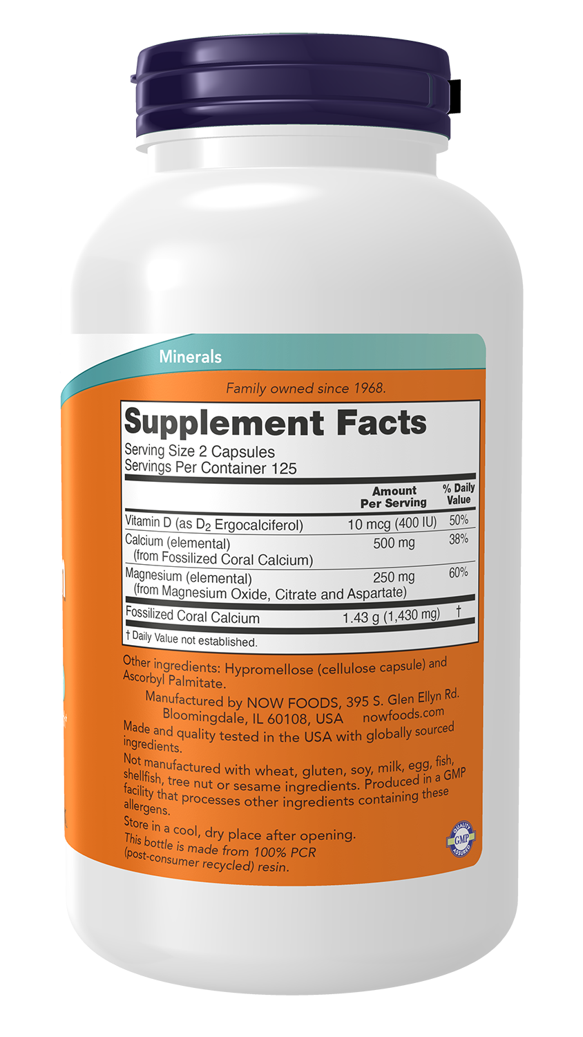 NOW Supplements, Coral Calcium Plus, Bone Health*, 250 Veg Caps