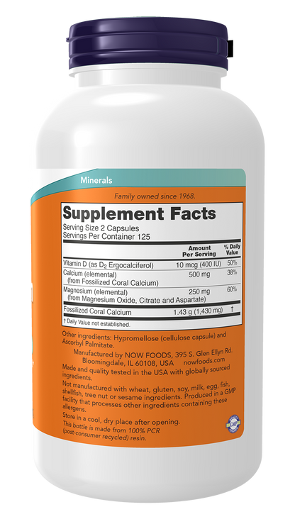 NOW Supplements, Coral Calcium Plus, Bone Health*, 250 Veg Caps