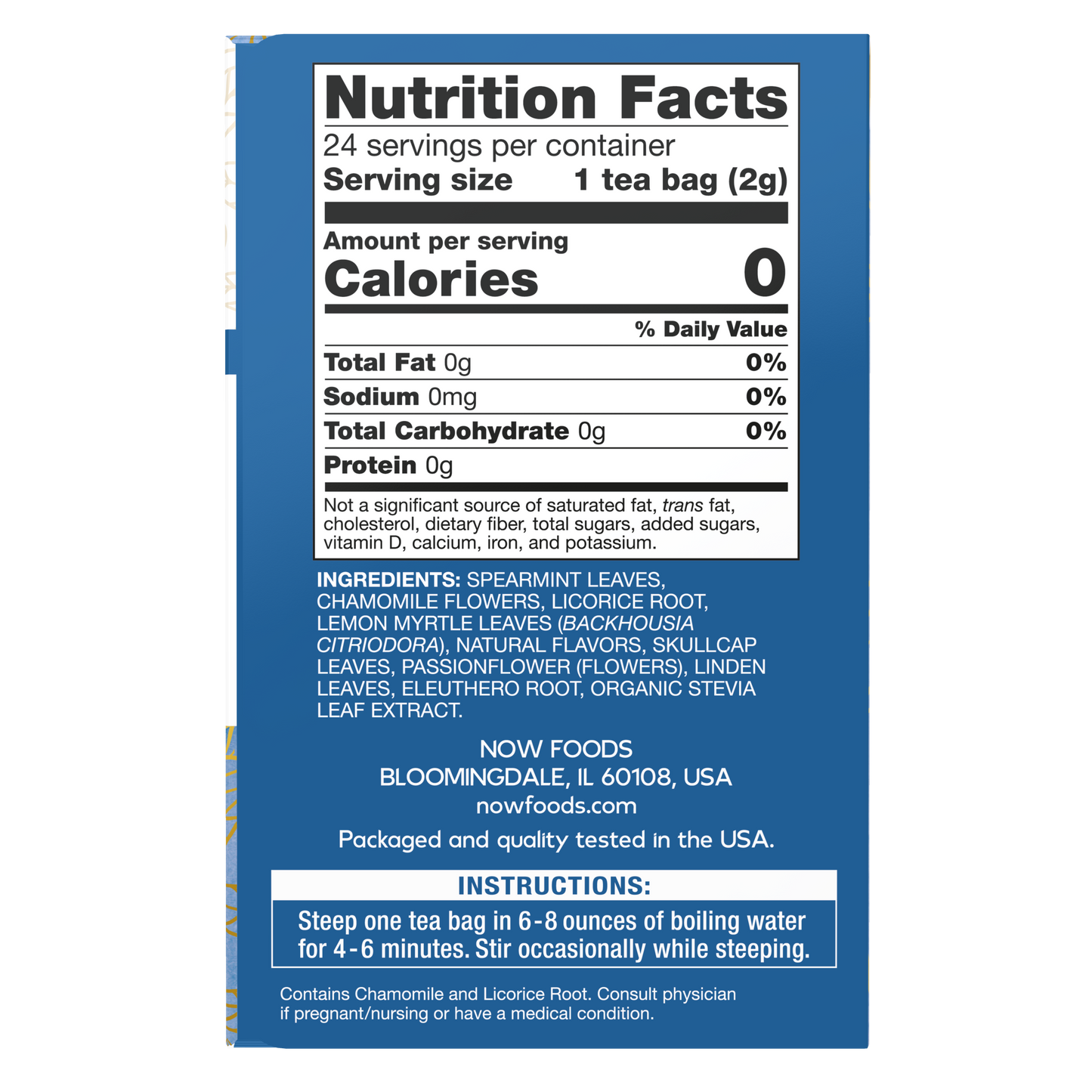 NOW Foods, Give a Tea® Nighttime™ Tea, Mellow Herbal Tea, 24 bags