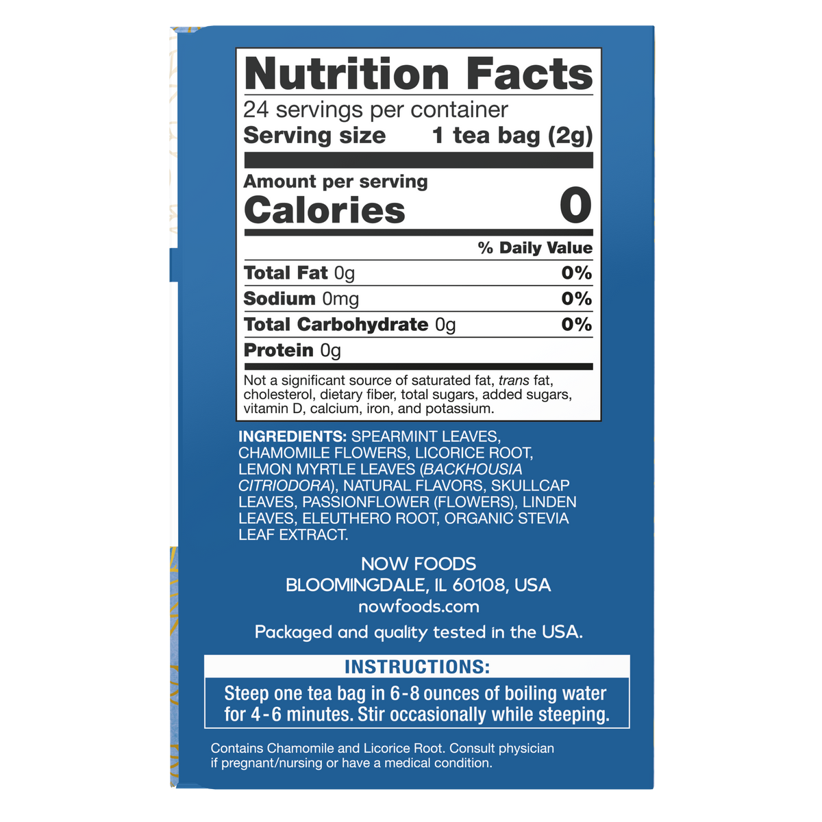NOW Foods, Give a Tea® Nighttime™ Tea, Mellow Herbal Tea, 24 bags