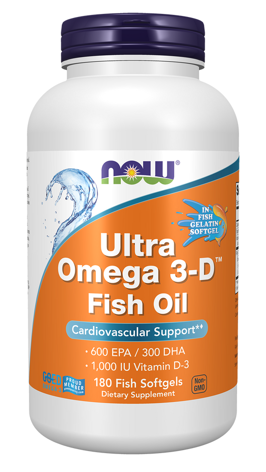 NOW Supplements, Ultra Omega 3-D™, Omega-3 Fish Oil, 180 Softgels
