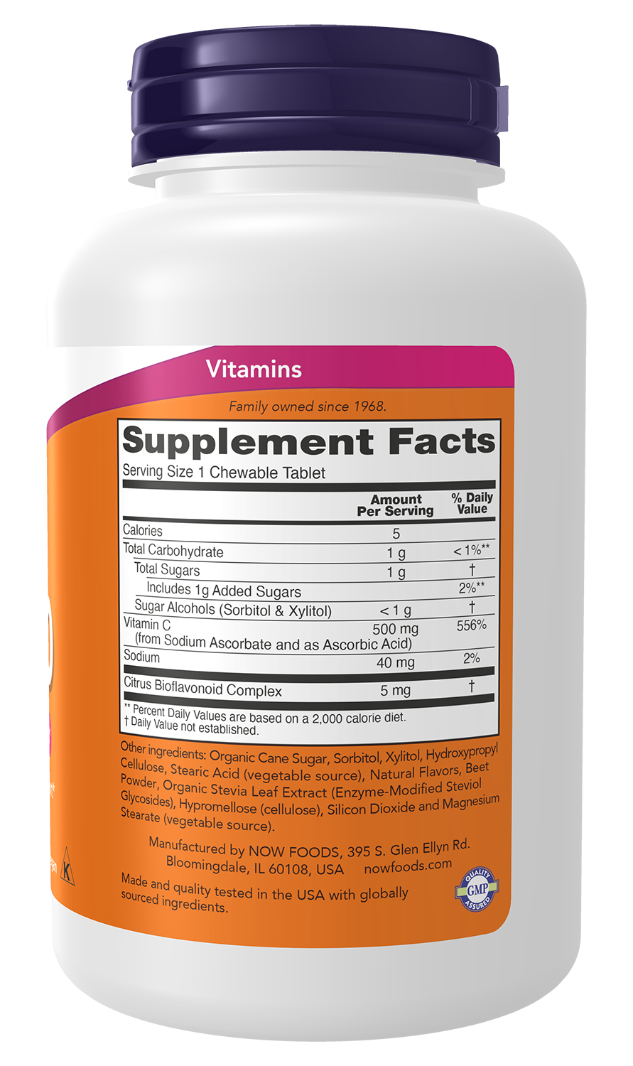 NOW Supplements, Vitamin C-500, Cherry Flavor, 100 Chewable Lozenges