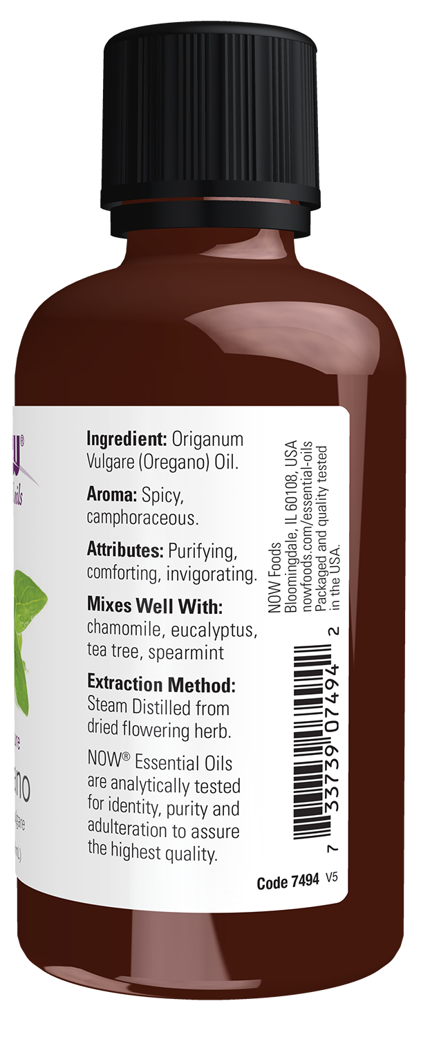 NOW Essential Oils, Oregano Oil, Steam Distilled, Undiluted, 2 fl. oz